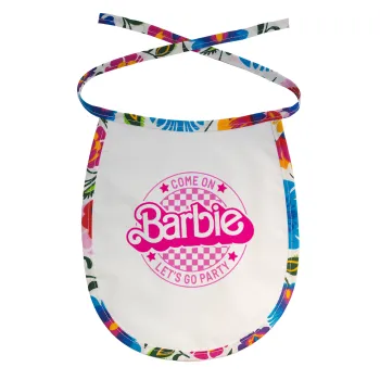 Come On Barbie Lets Go Party , Σαλιάρα μωρού αλέκιαστη με κορδόνι Χρωματιστή