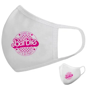 Come On Barbie Lets Go Party , Μάσκα υφασμάτινη υψηλής άνεσης παιδική (Δώρο πλαστική θήκη)