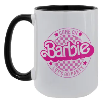 Come On Barbie Lets Go Party , Κούπα Mega 15oz, κεραμική Μαύρη, 450ml