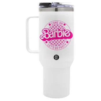Come On Barbie Lets Go Party , Mega Tumbler με καπάκι, διπλού τοιχώματος (θερμό) 1,2L