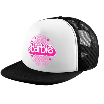 Come On Barbie Lets Go Party , Child's Soft Trucker Hat with BLACK/WHITE Mesh (POLYESTER, CHILD, ONE SIZE)
