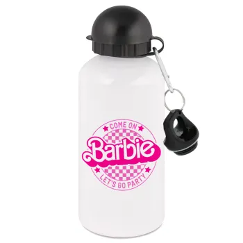 Come On Barbie Lets Go Party , Metal water bottle, White, aluminum 500ml