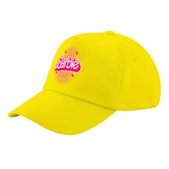 Come On Barbie Lets Go Party , Child's Baseball Cap, 100% Cotton Twill, Yellow (COTTON, CHILD, UNISEX, ONE SIZE)