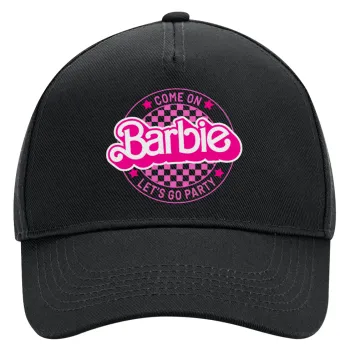 Come On Barbie Lets Go Party , Adult Ultimate Hat BLACK, (100% COTTON DRILL, ADULT, UNISEX, ONE SIZE)