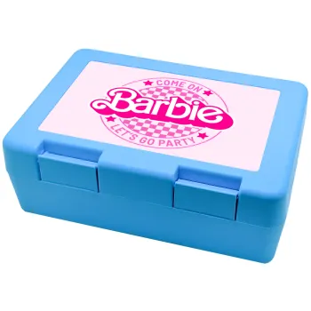 Come On Barbie Lets Go Party , Children's cookie container LIGHT BLUE 185x128x65mm (BPA free plastic)