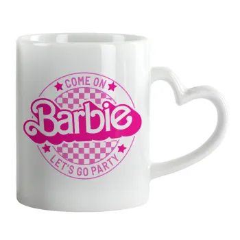 Come On Barbie Lets Go Party , Mug heart handle, ceramic, 330ml