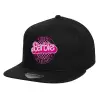 Children's Flat Snapback Hat, Black (100% COTTON, CHILD, UNISEX, ONE SIZE)
