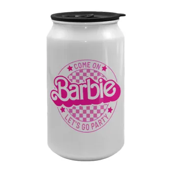 Come On Barbie Lets Go Party , Κούπα ταξιδιού μεταλλική με καπάκι (tin-can) 500ml