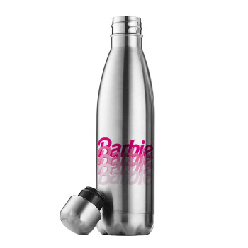 Barbie repeat, Μεταλλικό παγούρι θερμός Inox (Stainless steel), διπλού τοιχώματος, 500ml