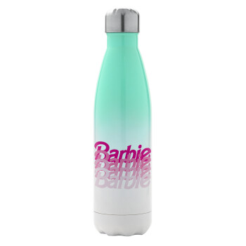 Barbie repeat, Μεταλλικό παγούρι θερμός Πράσινο/Λευκό (Stainless steel), διπλού τοιχώματος, 500ml