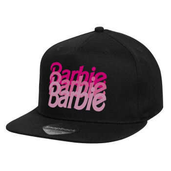 Barbie repeat, Καπέλο παιδικό Flat Snapback, Μαύρο (100% ΒΑΜΒΑΚΕΡΟ, ΠΑΙΔΙΚΟ, UNISEX, ONE SIZE)