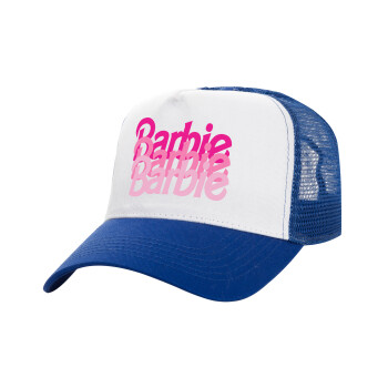 Barbie repeat, Καπέλο Ενηλίκων Structured Trucker, με Δίχτυ, ΛΕΥΚΟ/ΜΠΛΕ (100% ΒΑΜΒΑΚΕΡΟ, ΕΝΗΛΙΚΩΝ, UNISEX, ONE SIZE)