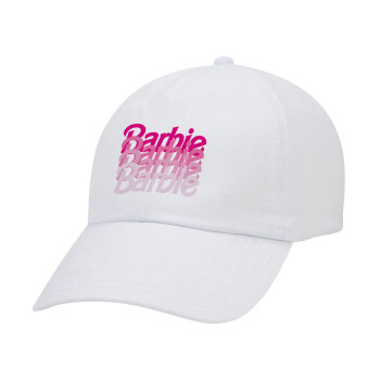 Barbie repeat, Καπέλο Baseball Λευκό (5-φύλλο, unisex)