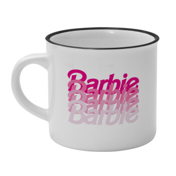 Barbie repeat, Κούπα κεραμική vintage Λευκή/Μαύρη 230ml