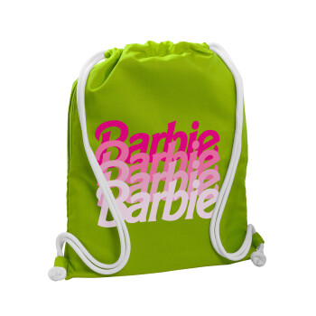 Barbie repeat, Τσάντα πλάτης πουγκί GYMBAG LIME GREEN, με τσέπη (40x48cm) & χονδρά κορδόνια