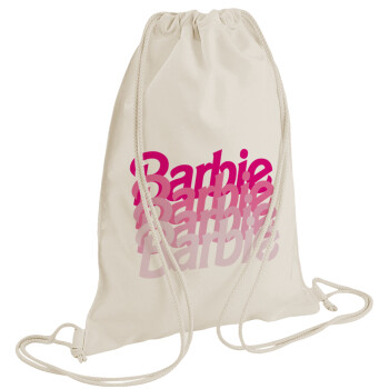 Barbie repeat, Τσάντα πλάτης πουγκί GYMBAG natural (28x40cm)