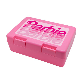 Barbie repeat, Παιδικό δοχείο κολατσιού ΡΟΖ 185x128x65mm (BPA free πλαστικό)