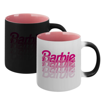 Barbie repeat, Κούπα Μαγική εσωτερικό ΡΟΖ, κεραμική 330ml που αλλάζει χρώμα με το ζεστό ρόφημα (1 τεμάχιο)