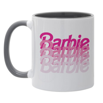 Barbie repeat, Κούπα χρωματιστή γκρι, κεραμική, 330ml