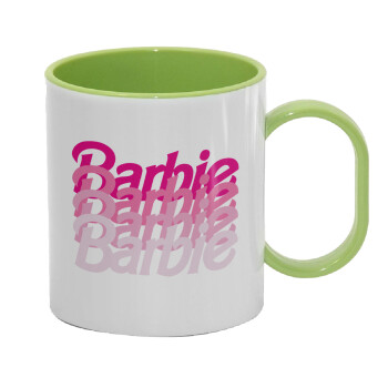 Barbie repeat, Κούπα (πλαστική) (BPA-FREE) Polymer Πράσινη για παιδιά, 330ml