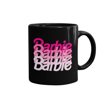 Barbie repeat, Mug black, ceramic, 330ml