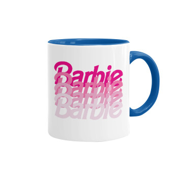 Barbie repeat, Mug colored blue, ceramic, 330ml