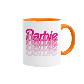Barbie repeat, Mug colored orange, ceramic, 330ml