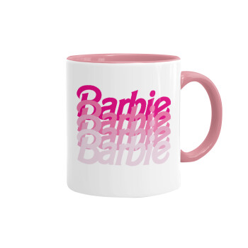Barbie repeat, Κούπα χρωματιστή ροζ, κεραμική, 330ml