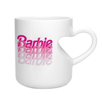 Barbie repeat, Κούπα καρδιά λευκή, κεραμική, 330ml