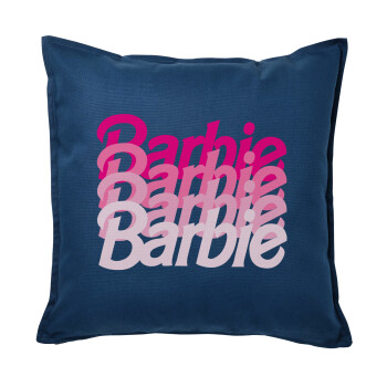 Barbie repeat, Μαξιλάρι καναπέ Μπλε 100% βαμβάκι, περιέχεται το γέμισμα (50x50cm)