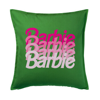 Barbie repeat, Μαξιλάρι καναπέ Πράσινο 100% βαμβάκι, περιέχεται το γέμισμα (50x50cm)