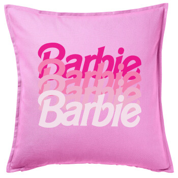 Barbie repeat, Μαξιλάρι καναπέ ΡΟΖ 100% βαμβάκι, περιέχεται το γέμισμα (50x50cm)