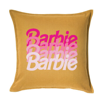 Barbie repeat, Μαξιλάρι καναπέ Κίτρινο 100% βαμβάκι, περιέχεται το γέμισμα (50x50cm)