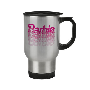 Barbie repeat, Stainless steel travel mug with lid, double wall 450ml