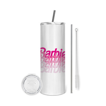 Barbie repeat, Eco friendly stainless steel tumbler 600ml, with metal straw & cleaning brush