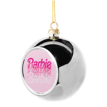 Barbie repeat, Silver 8cm Christmas tree ball ornament