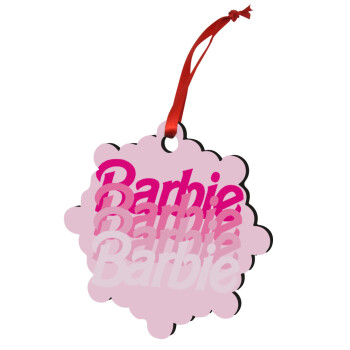Barbie repeat, Χριστουγεννιάτικο στολίδι snowflake ξύλινο 7.5cm