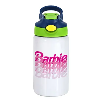 Barbie repeat, Παιδικό παγούρι θερμό, ανοξείδωτο, με καλαμάκι ασφαλείας, πράσινο/μπλε (350ml)