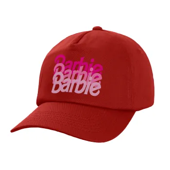 Barbie repeat, Καπέλο παιδικό Baseball, 100% Βαμβακερό Twill, Κόκκινο (ΒΑΜΒΑΚΕΡΟ, ΠΑΙΔΙΚΟ, UNISEX, ONE SIZE)