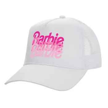 Barbie repeat, Καπέλο Ενηλίκων Structured Trucker, με Δίχτυ, ΛΕΥΚΟ (100% ΒΑΜΒΑΚΕΡΟ, ΕΝΗΛΙΚΩΝ, UNISEX, ONE SIZE)