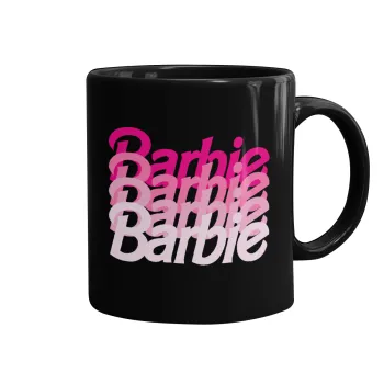 Barbie repeat, Mug black, ceramic, 330ml