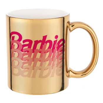 Barbie repeat, Mug ceramic, gold mirror, 330ml