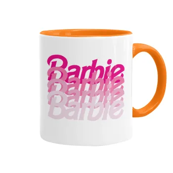 Barbie repeat, Mug colored orange, ceramic, 330ml