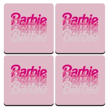 Barbie repeat, ΣΕΤ 4 Σουβέρ ξύλινα τετράγωνα (9cm)