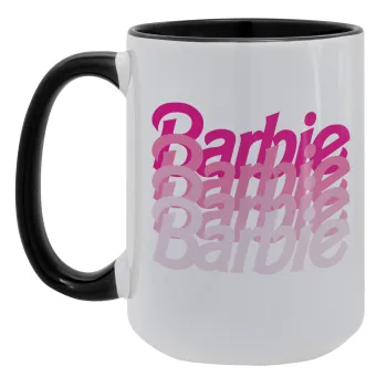 Barbie repeat, Κούπα Mega 15oz, κεραμική Μαύρη, 450ml