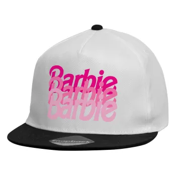 Barbie repeat, Καπέλο παιδικό Flat Snapback, Λευκό (100% ΒΑΜΒΑΚΕΡΟ, ΠΑΙΔΙΚΟ, UNISEX, ONE SIZE)