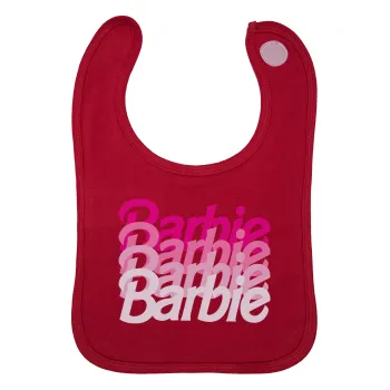 Barbie repeat, Σαλιάρα με Σκρατς Κόκκινη 100% Organic Cotton (0-18 months)