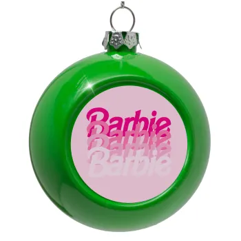 Barbie repeat, Green Christmas tree ornament bauble 8cm