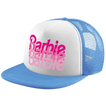 Barbie repeat, Child's Soft Trucker Hat with Blue/White Mesh (POLYESTER, CHILD, ONE SIZE)