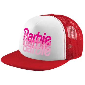 Barbie repeat, Καπέλο παιδικό Soft Trucker με Δίχτυ ΚΟΚΚΙΝΟ/ΛΕΥΚΟ (POLYESTER, ΠΑΙΔΙΚΟ, ONE SIZE)